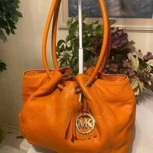 Michael Kors Orange Leather Shoulder Bag